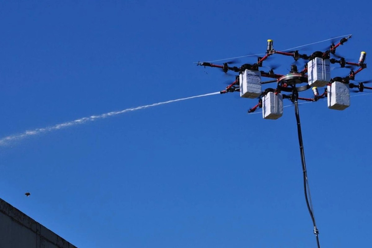 Drone hits firefighting plane